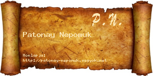 Patonay Nepomuk névjegykártya